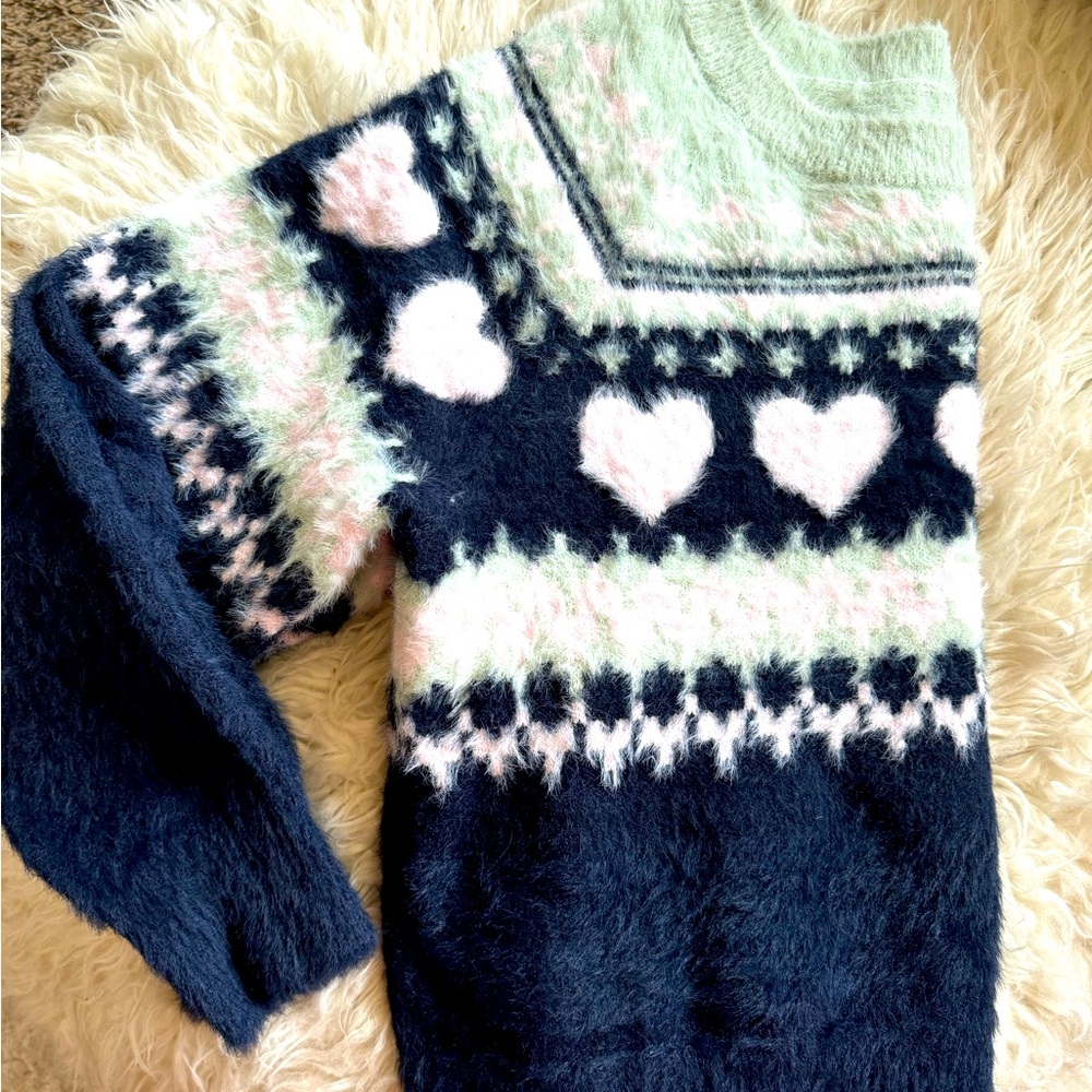 Fuzzy ski sweater
